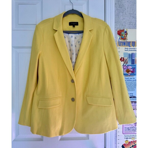 Talbots Jackets & Blazers - NWOT Talbots Women’s Plus Size 16W Yellow Cotton Blazer
